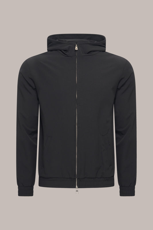 MAESON Hooded Tech Stretch Vest Midnight Black — vooraanzicht