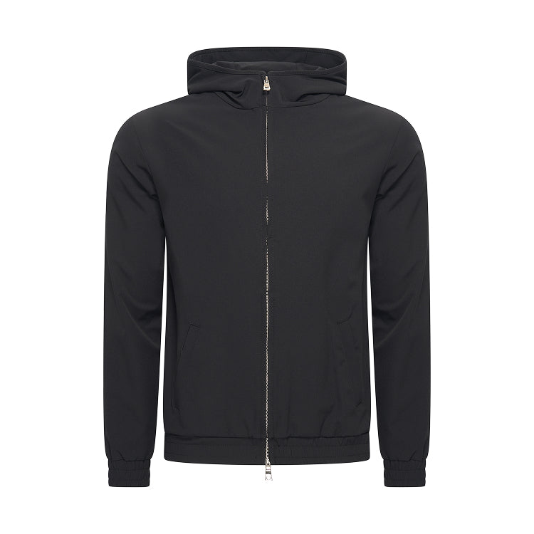 HOODED TECH STRETCH VEST - MIDNIGHT BLACK
