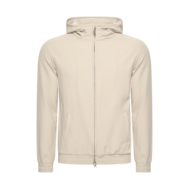 HOODED TECH STRETCH VEST - SILK BEIGE