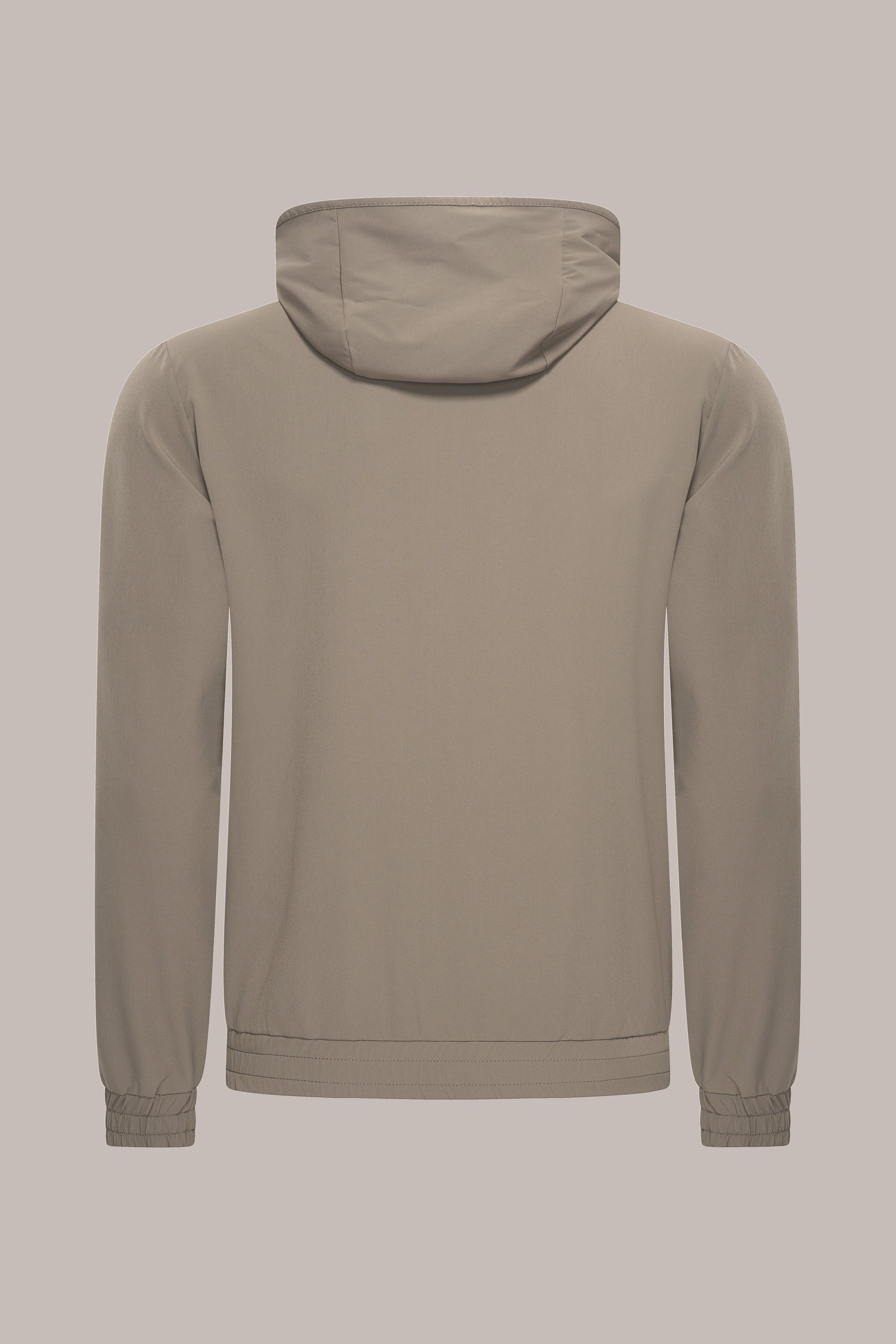 MAESON Hooded Tech Stretch Vest Soft Taupe — achteraanzicht