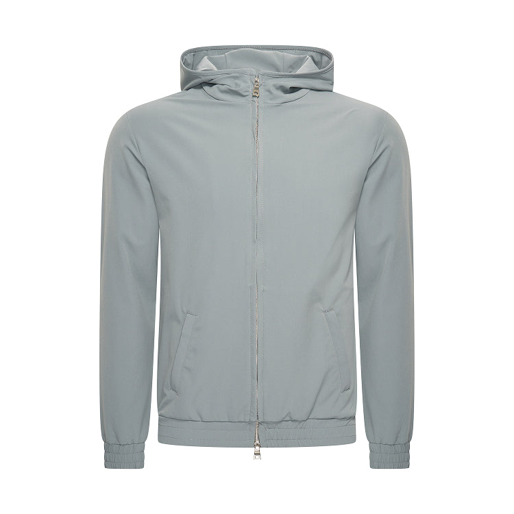 HOODED TECH STRETCH VEST - STORM GREY