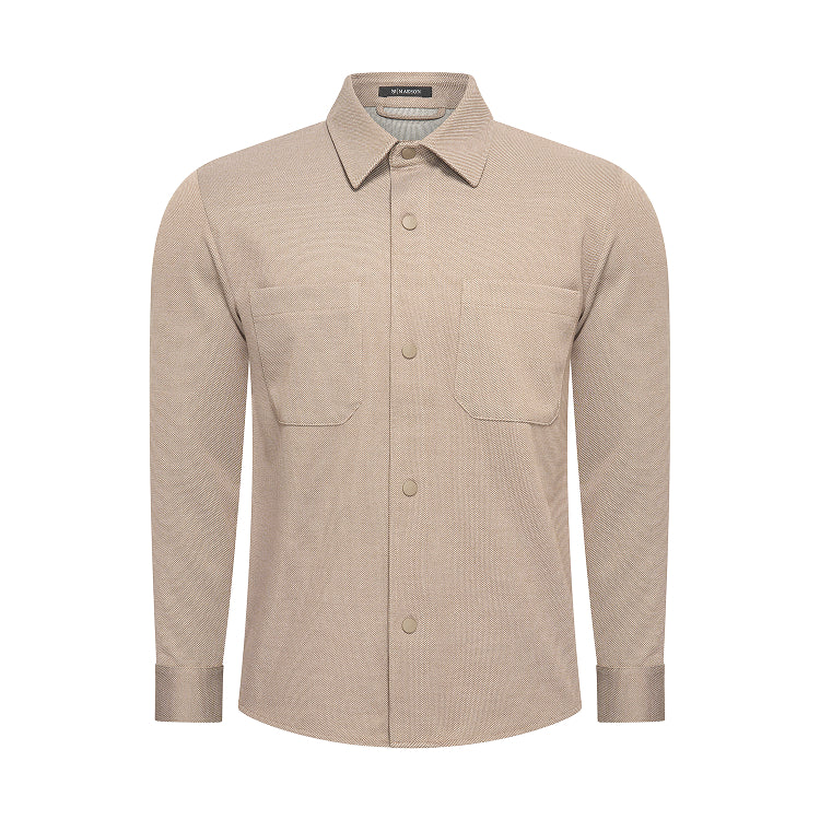 KNITTED OVERSHIRT - DESERT BEIGE