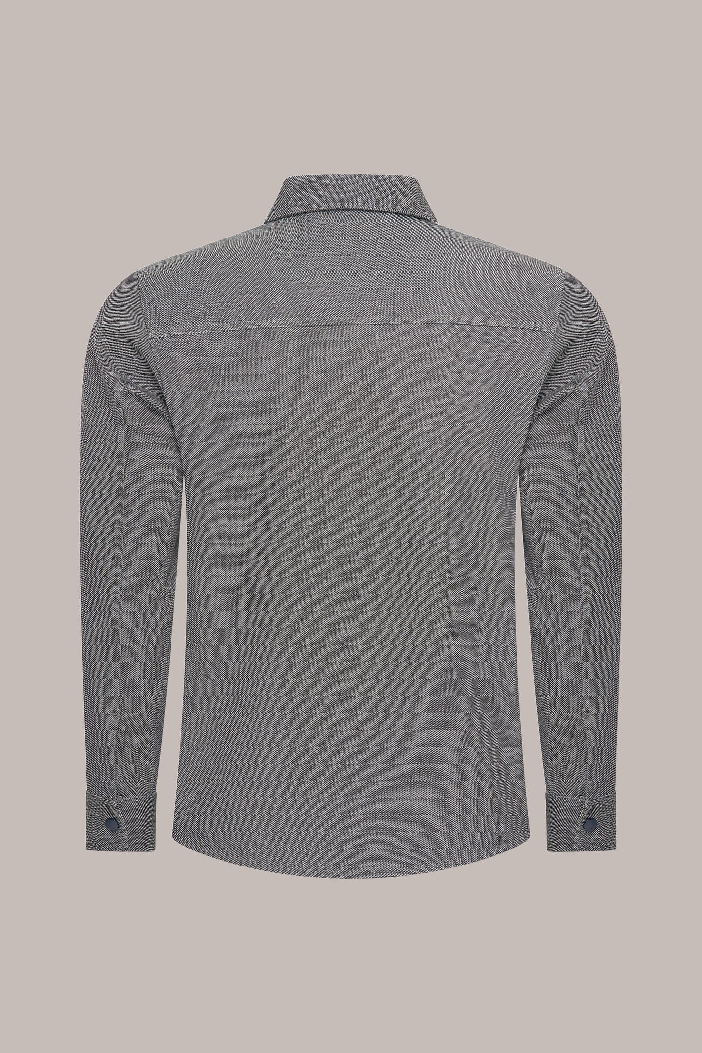 MAESON Knitted Overshirt Midnight Blue — achteraanzicht
