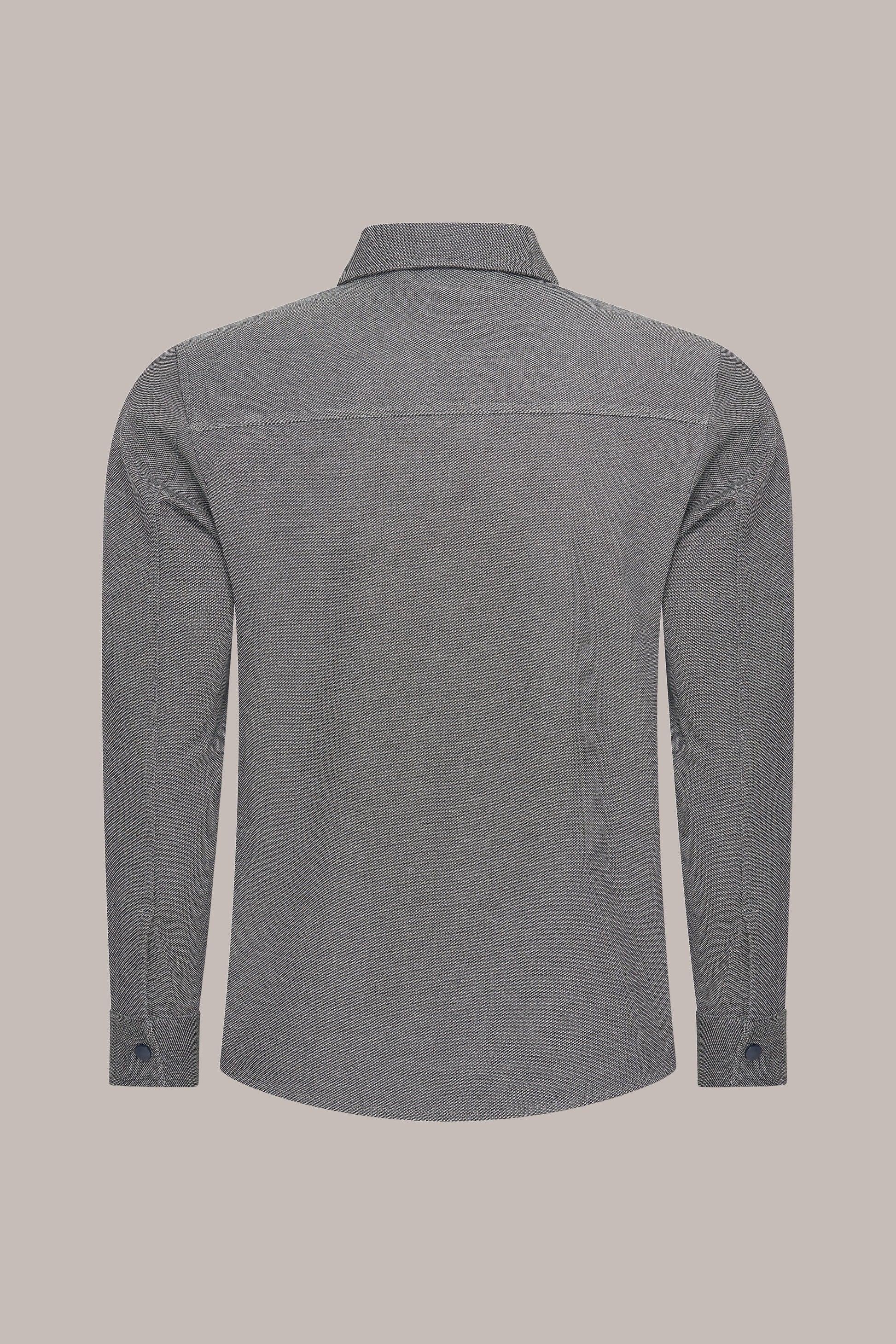 MAESON Knitted Overshirt Midnight Blue — achteraanzicht