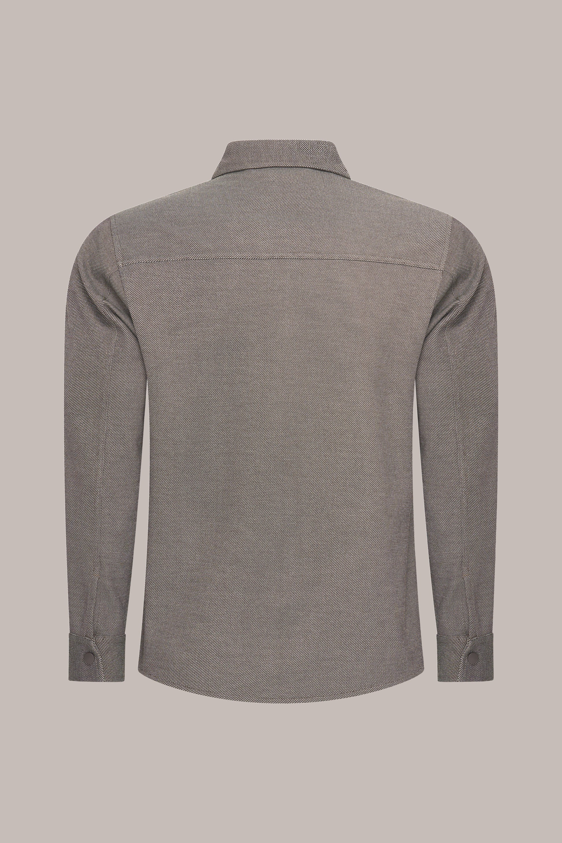 MAESON Knitted Overshirt Mocha Brown — achteraanzicht