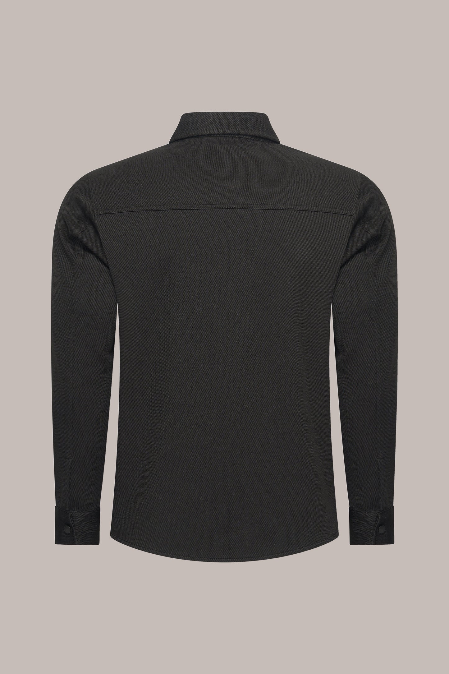 MAESON Knitted Overshirt Onyx Black — achteraanzicht