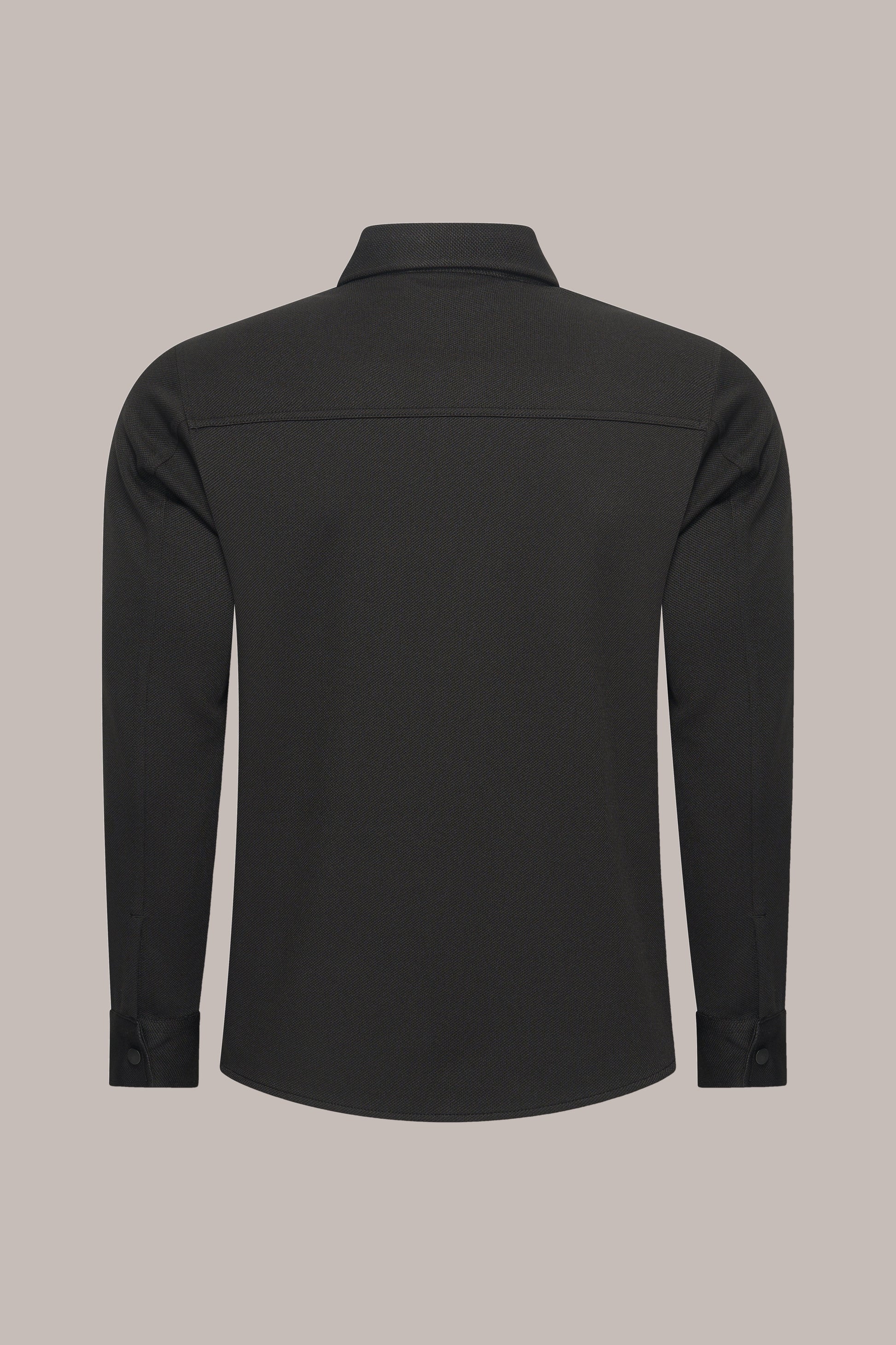 MAESON Knitted Overshirt Onyx Black — achteraanzicht