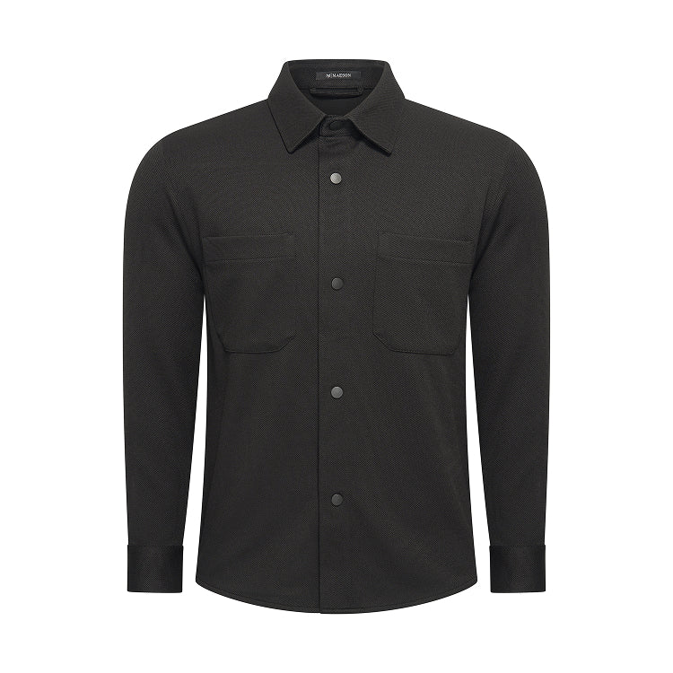 KNITTED OVERSHIRT - ONYX BLACK