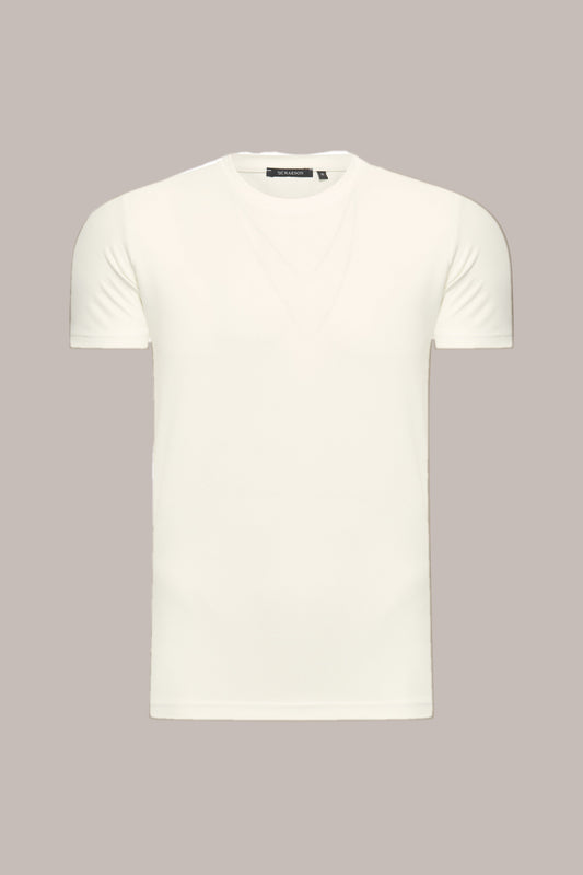 MAESON T-Shirt Modal Essence Silk White — vooraanzicht
