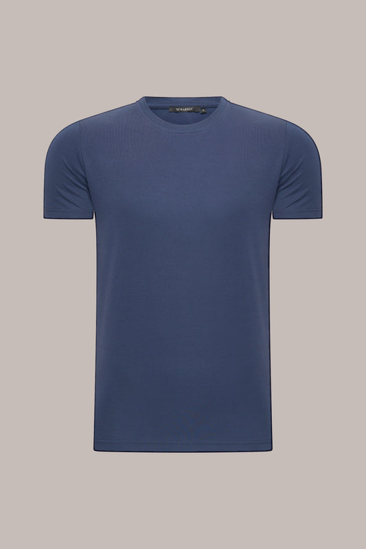 MAESON T-Shirt Modal Essence Midnight Blue — vooraanzicht