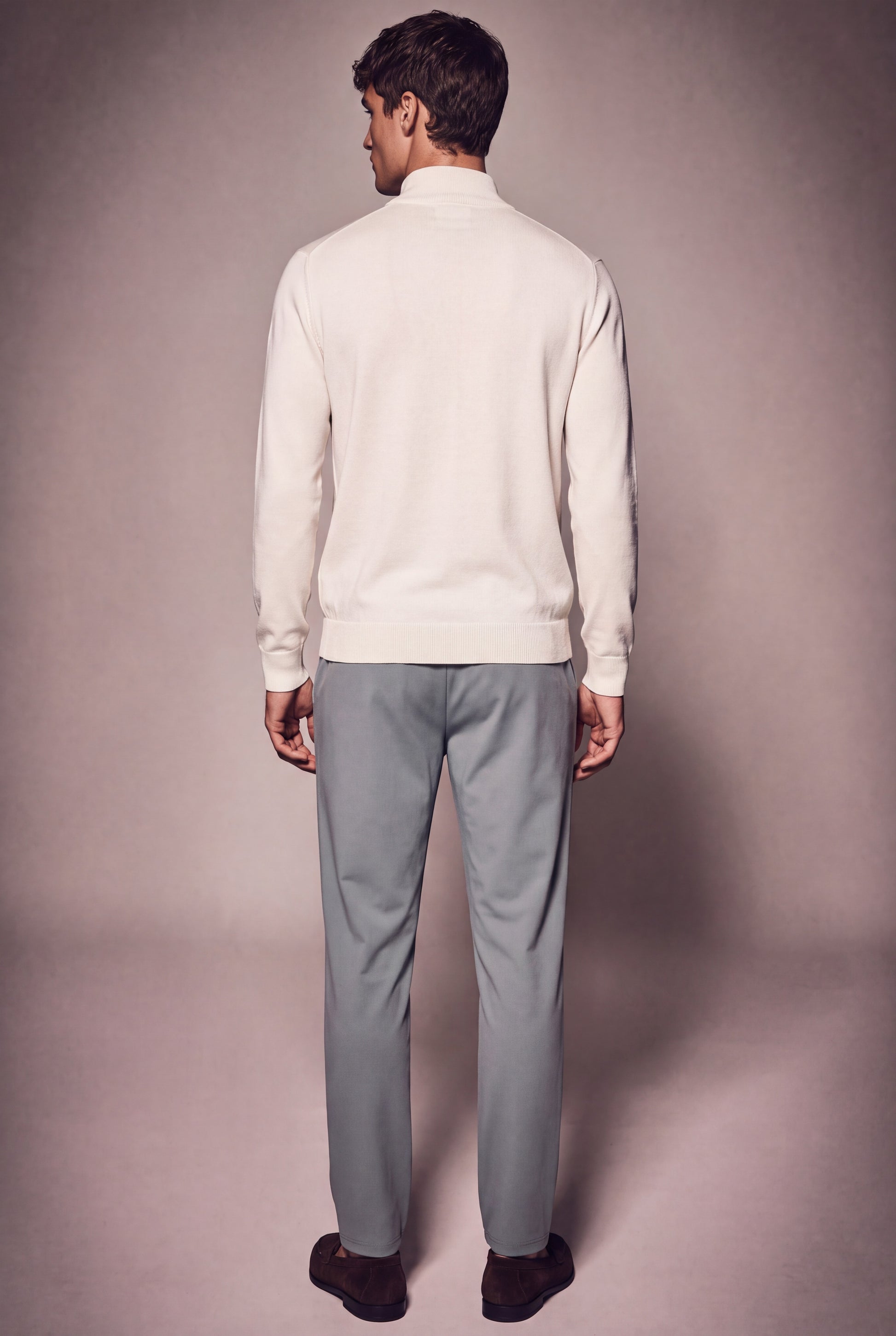 MAESON The Belfort Half-Zip Ivory Off-White — model, foto 4