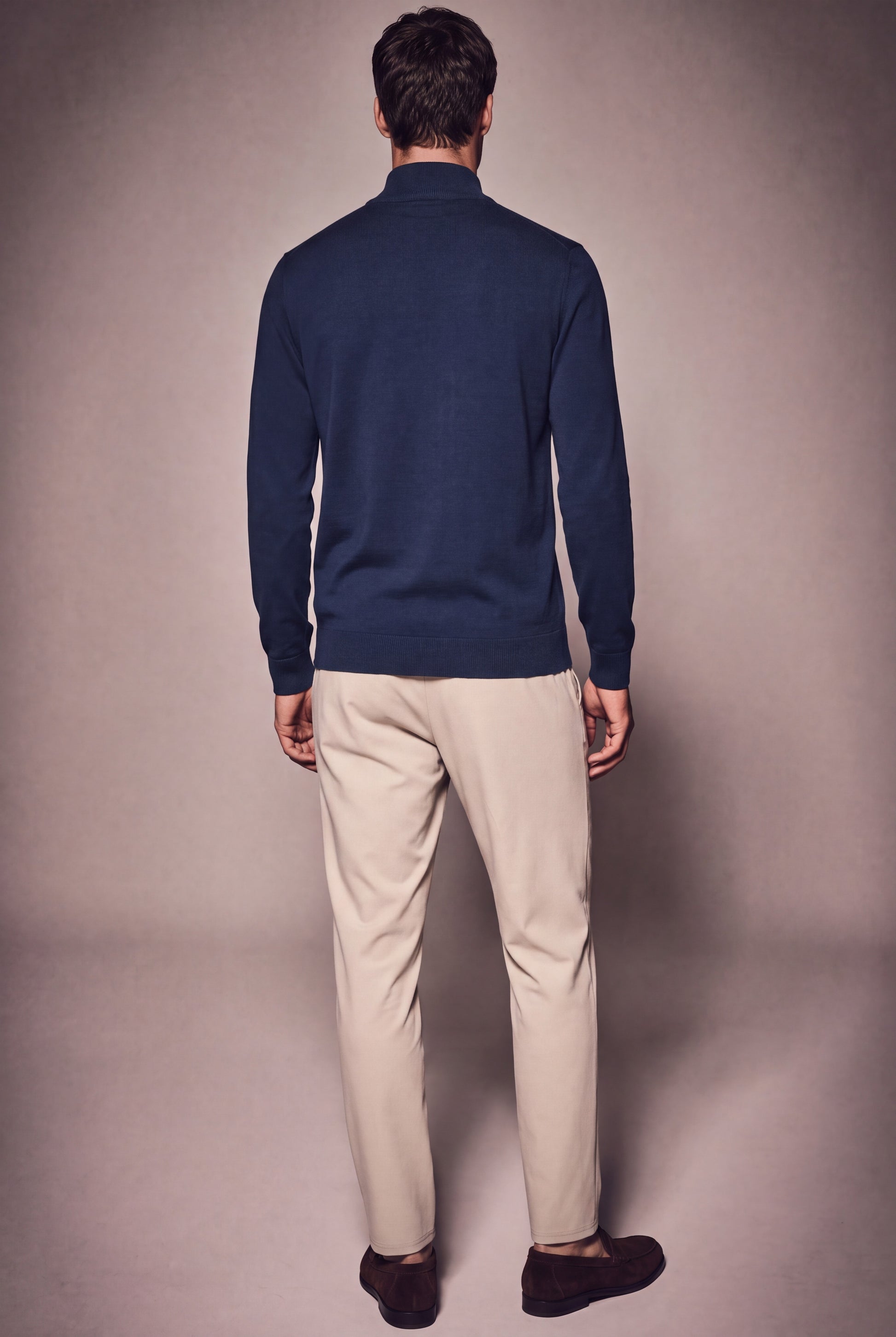 MAESON The Belfort Half-Zip Midnight Blue — model, foto 4