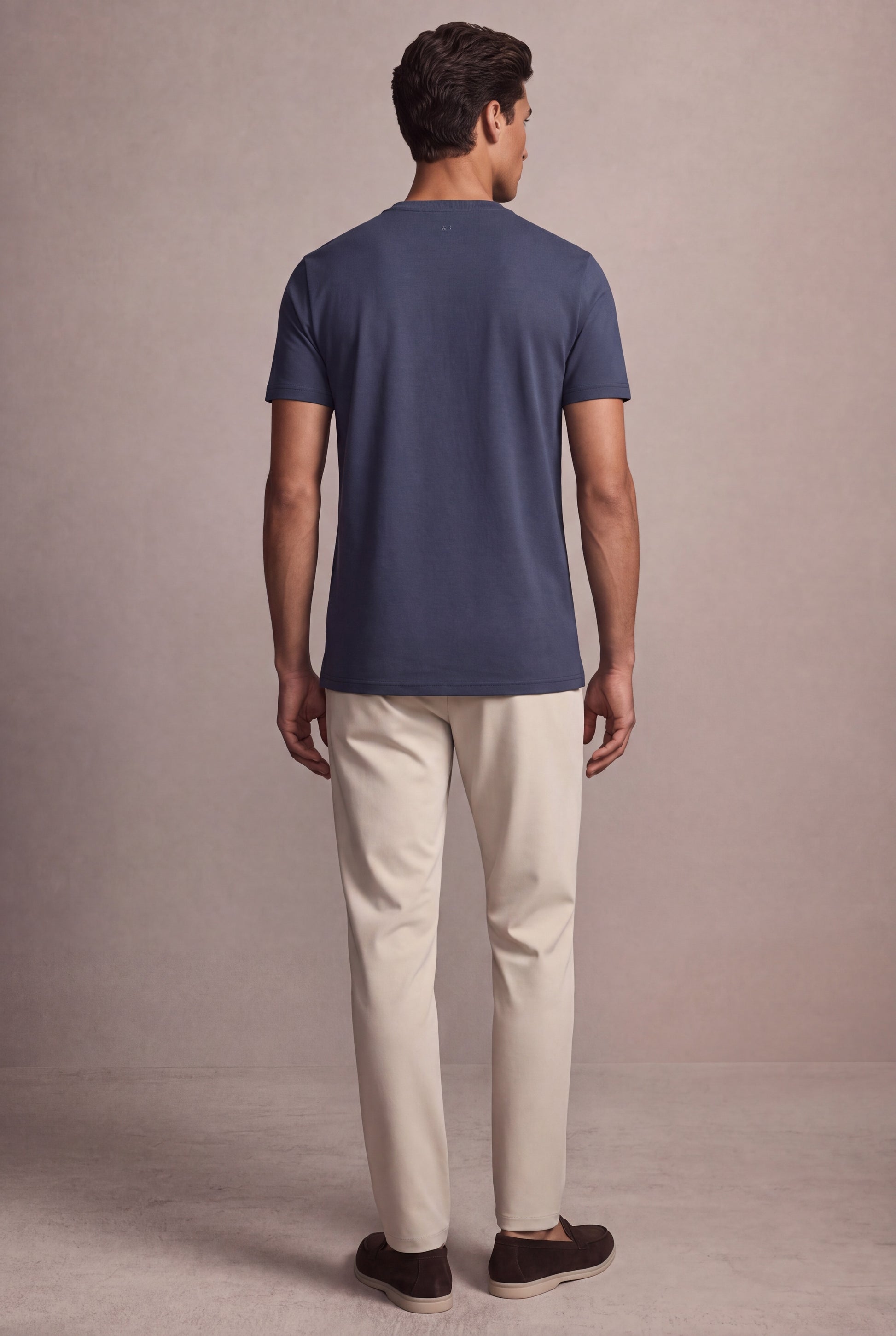 MAESON T-Shirt Silktouch Pique Midnight Blue — model, foto 4