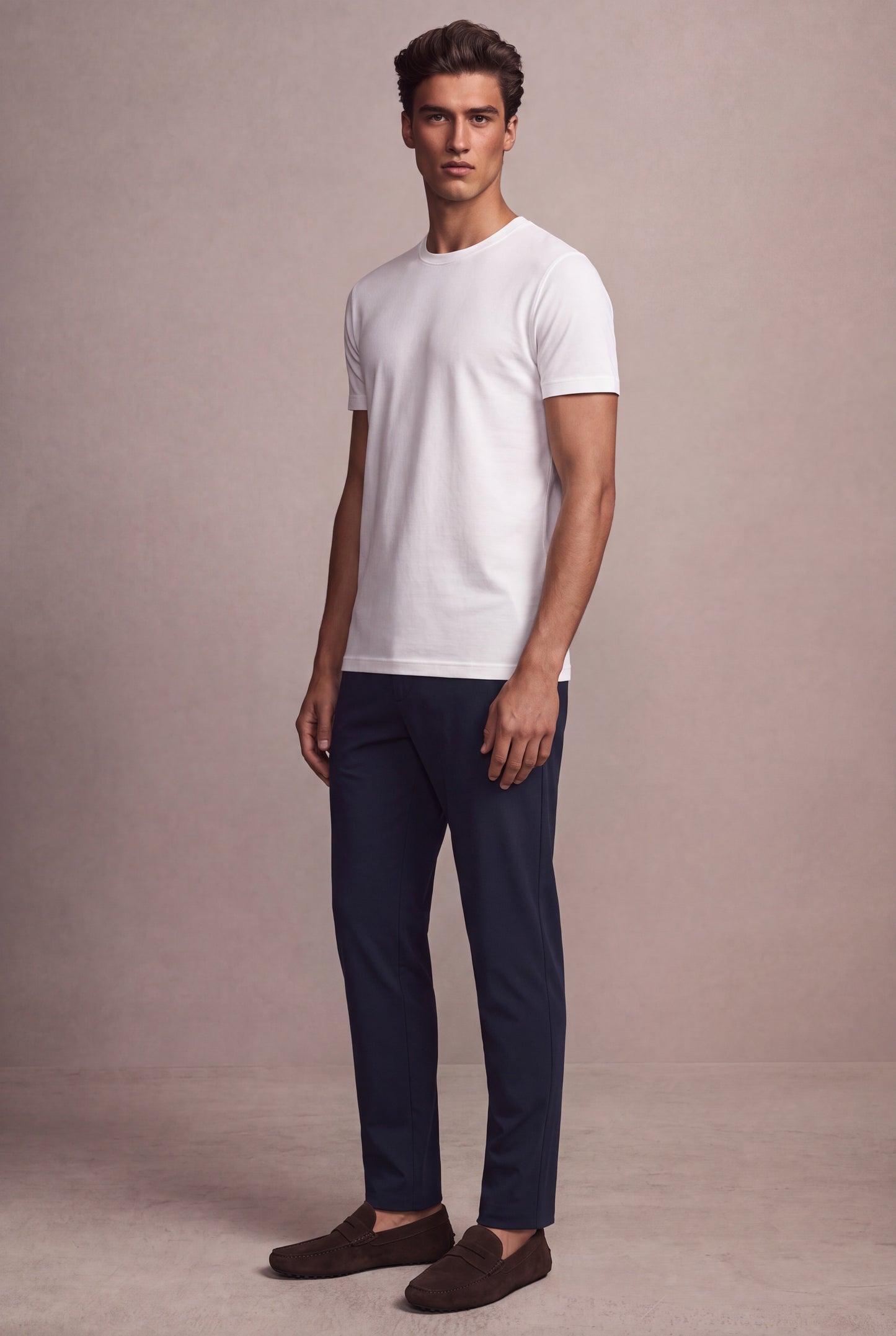 MAESON T-Shirt Silktouch Pique Silk White — model, foto 2