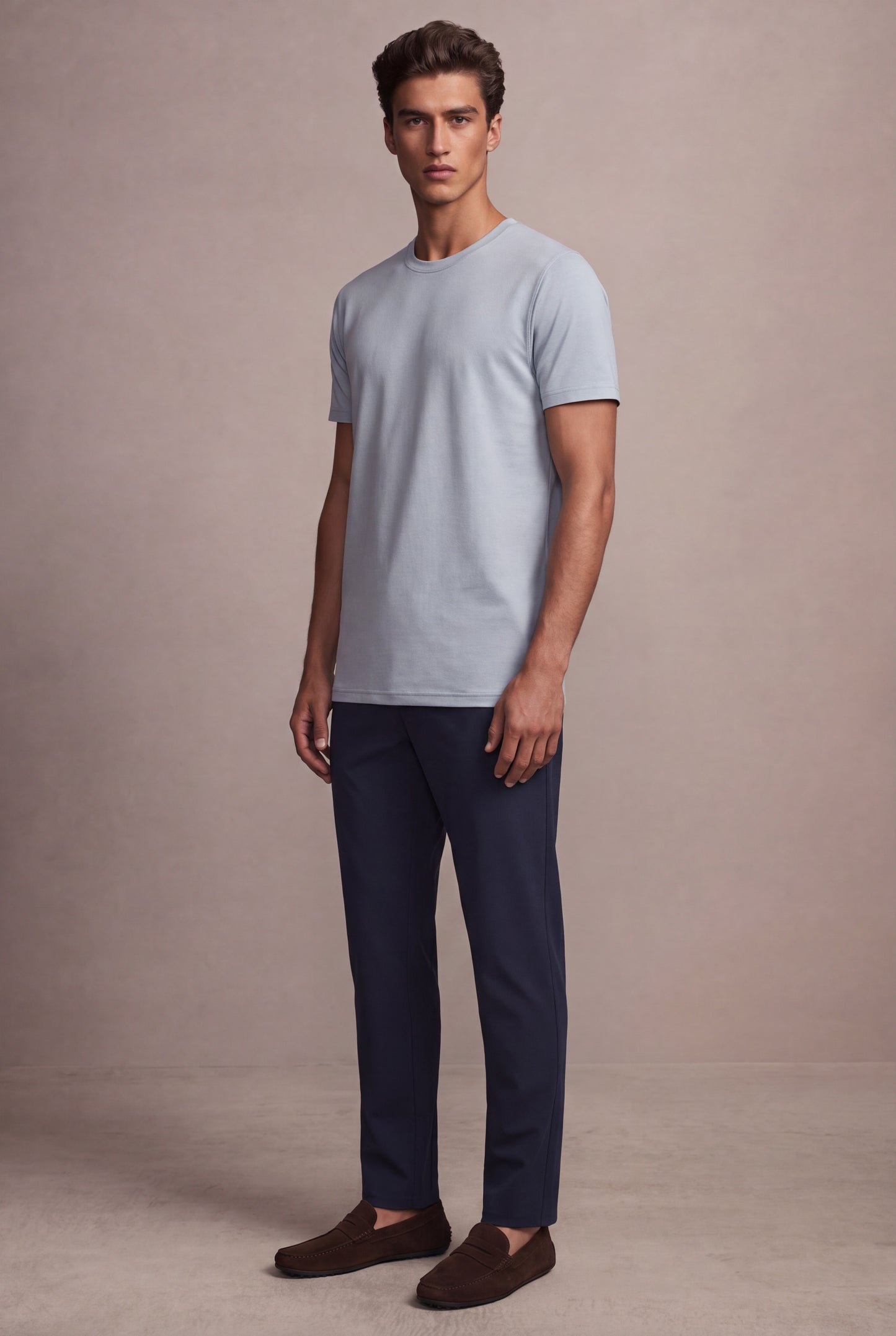 MAESON T-Shirt Silktouch Pique Slate Grey — model, foto 2