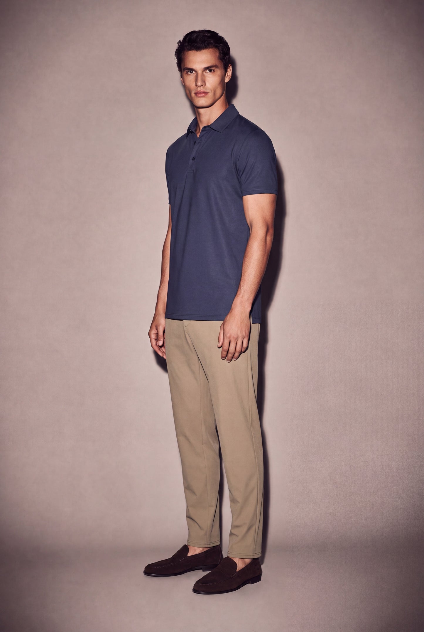 MAESON Polo Silktouch Pique Midnight Blue — model, foto 2
