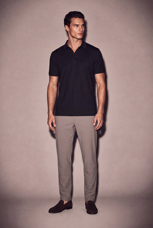 MAESON Polo Silktouch Pique Onyx Black — model, foto 1