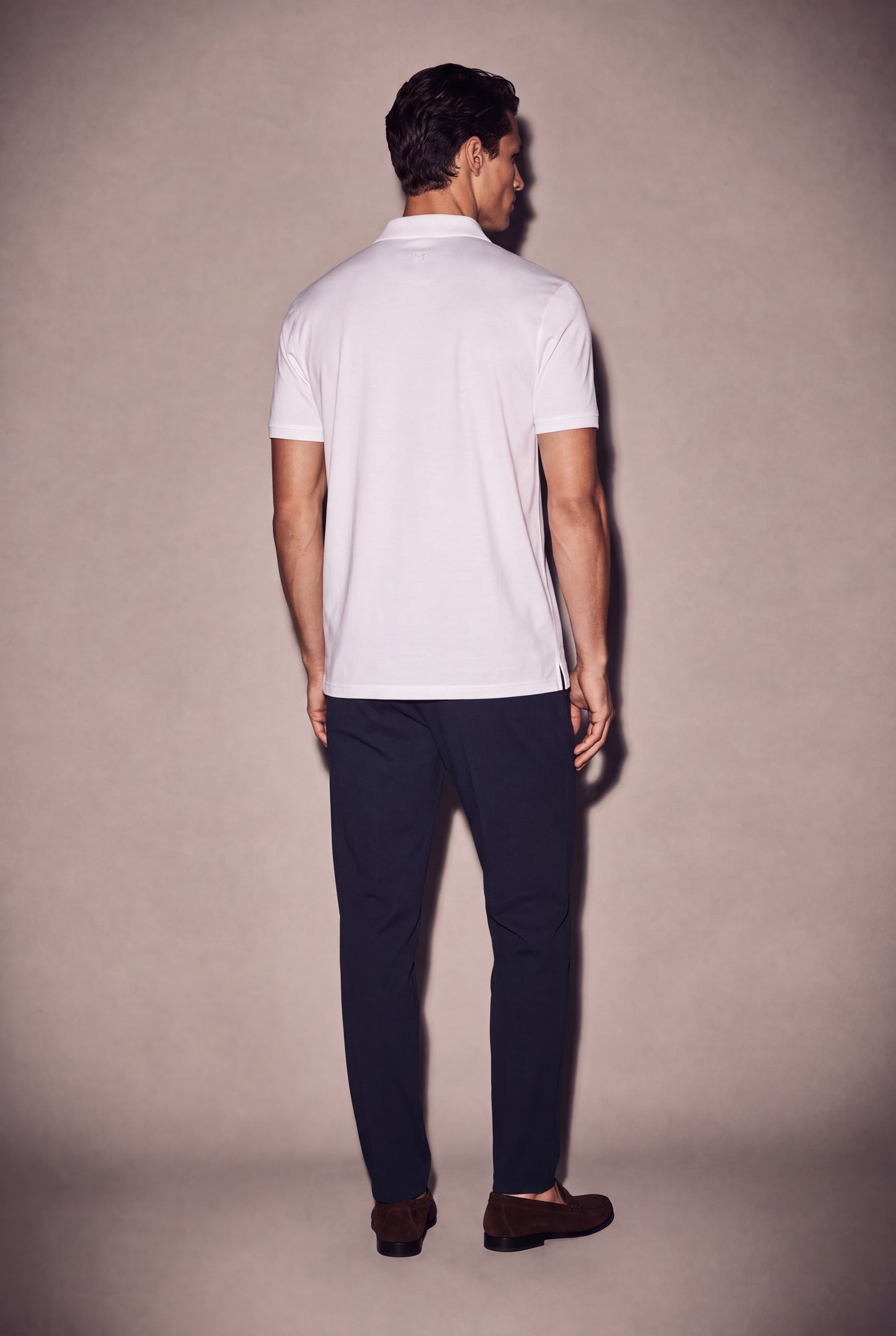 MAESON Polo Silktouch Pique Silk White — model, foto 4