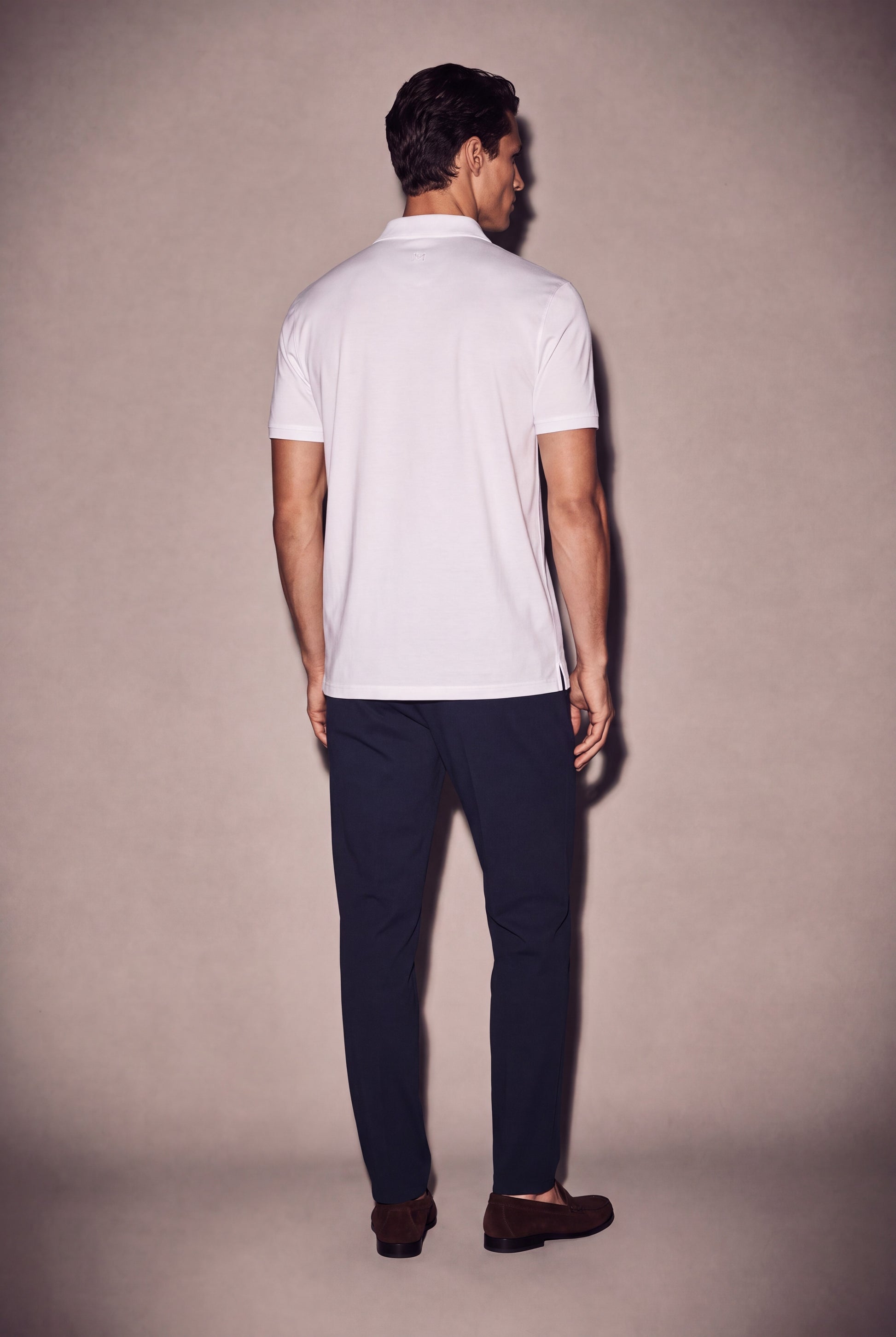 MAESON Polo Silktouch Pique Silk White — model, foto 4