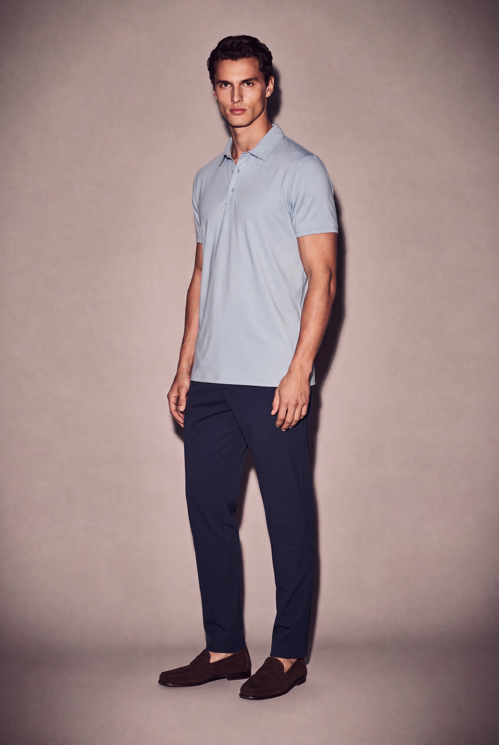 MAESON Polo Silktouch Pique Slate Grey — model, foto 2