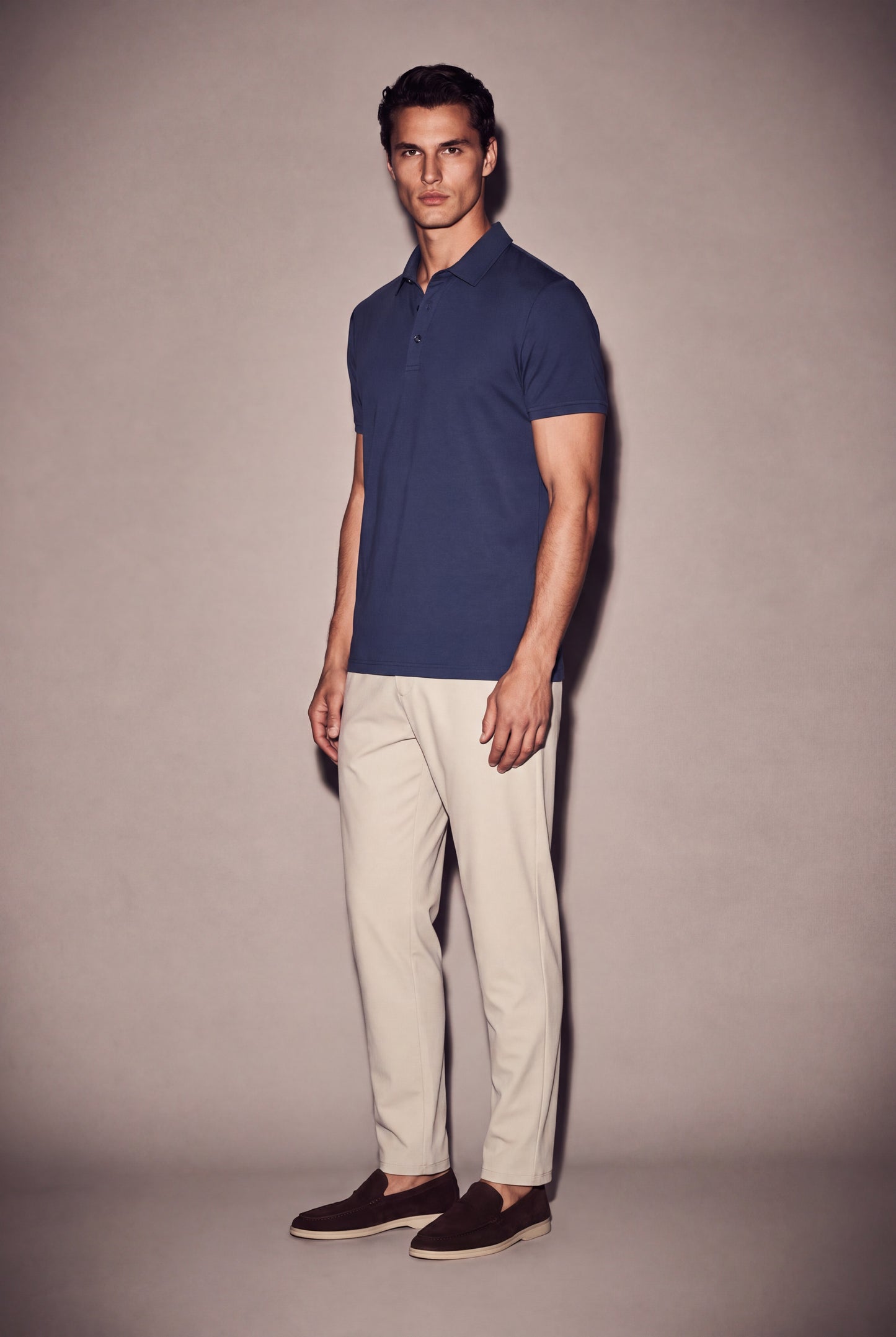 MAESON Polo Modal Essence Midnight Blue — model, foto 2