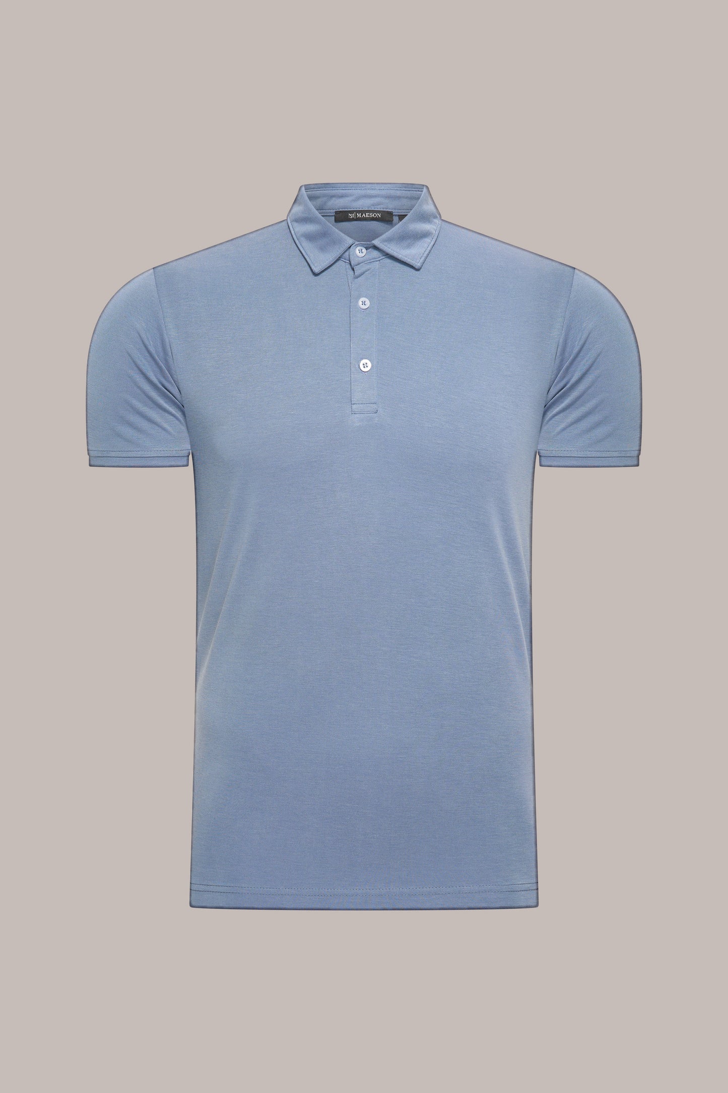 MAESON Polo Modal Essence Satin Blue — vooraanzicht