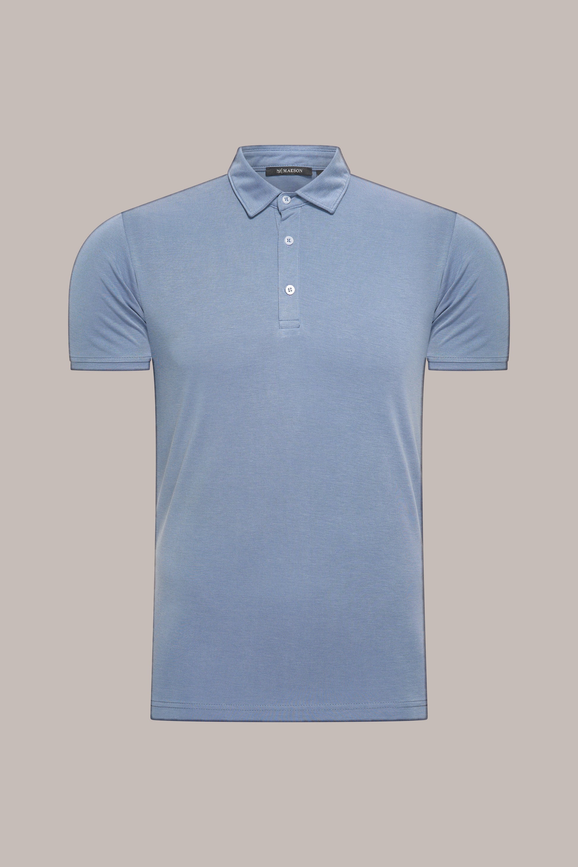 MAESON Polo Modal Essence Satin Blue — vooraanzicht