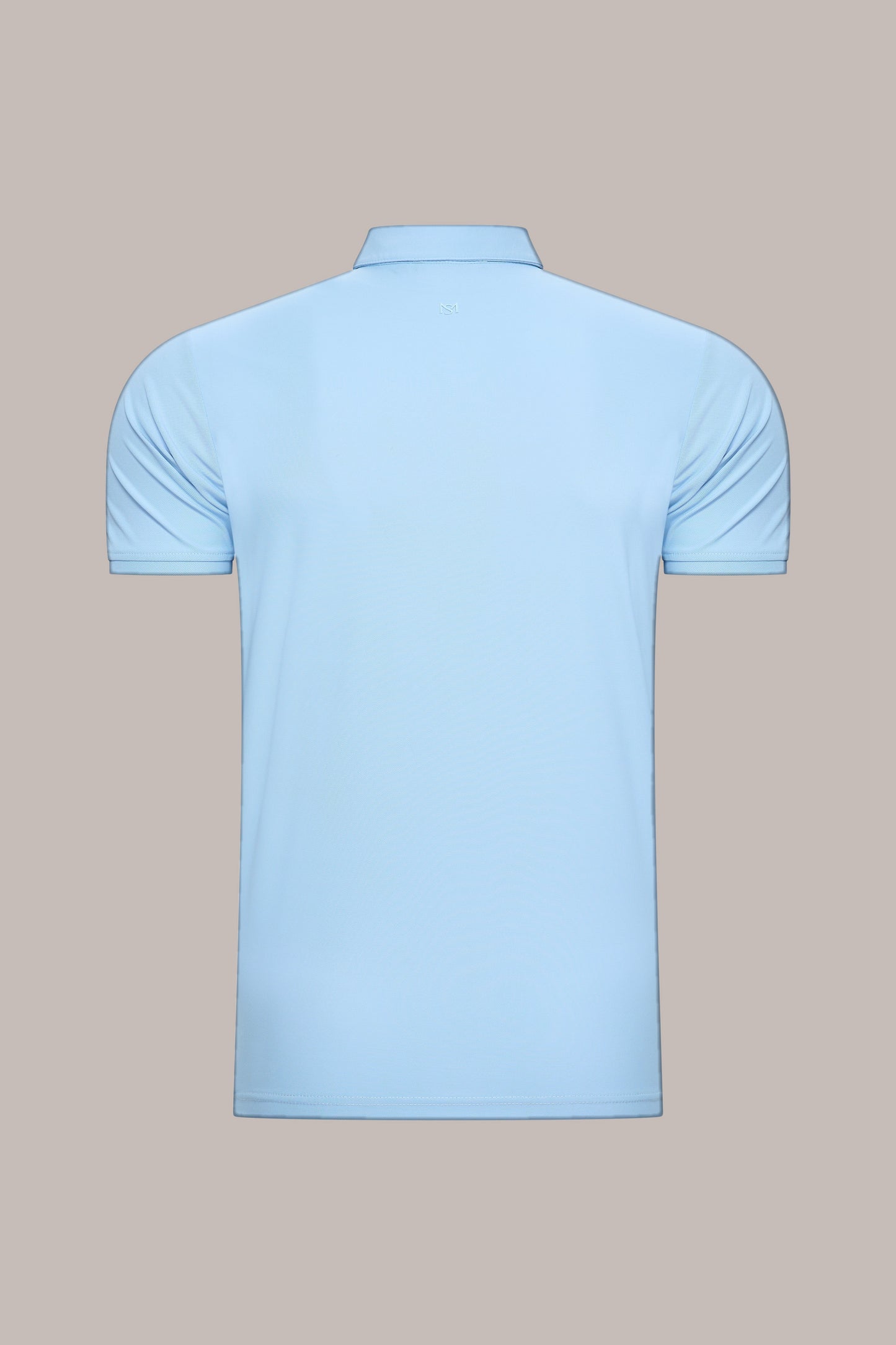 MAESON Polo Silktouch Pique Azure Blue — achteraanzicht