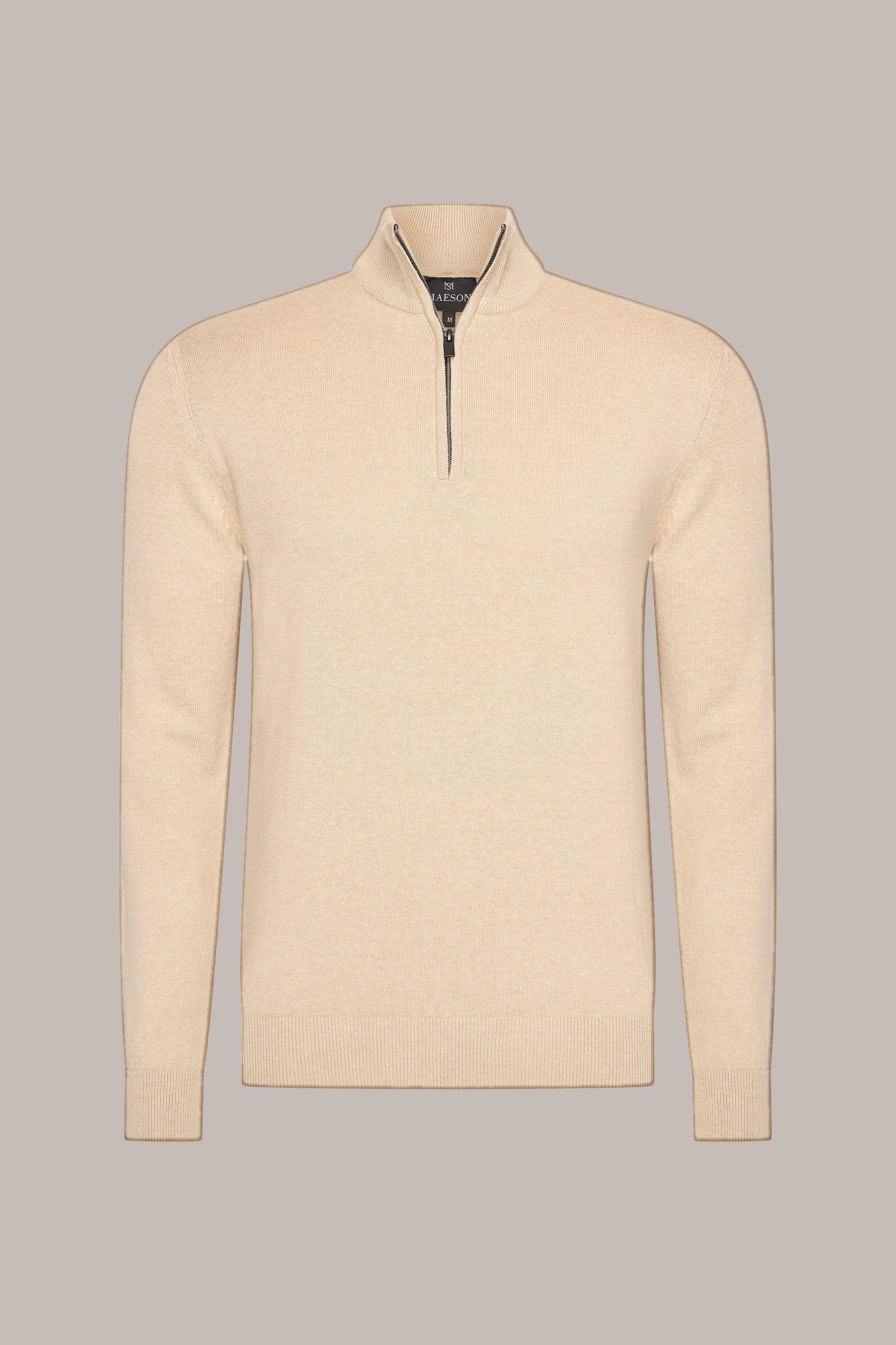 MAESON The Belfort Half-Zip Desert Sand — vooraanzicht