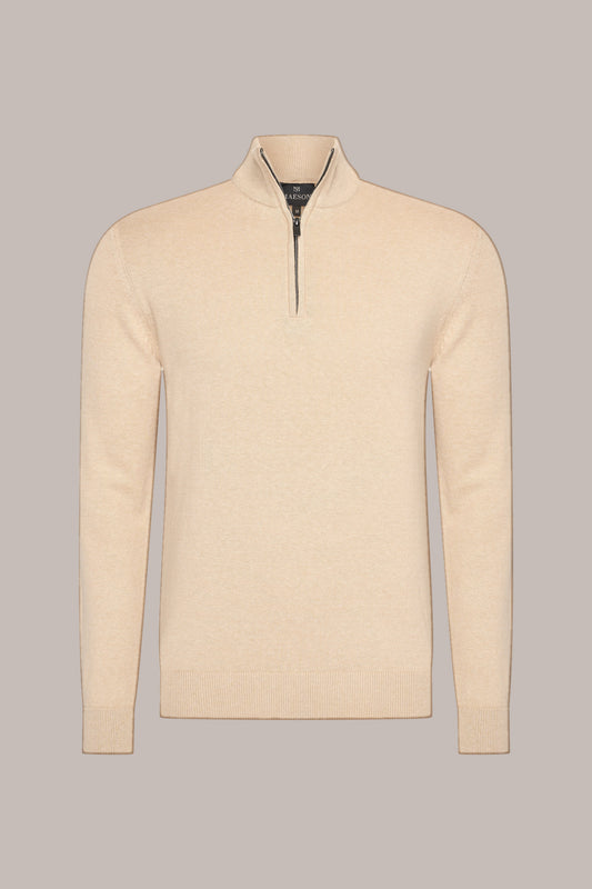 MAESON The Belfort Half-Zip Desert Sand — vooraanzicht