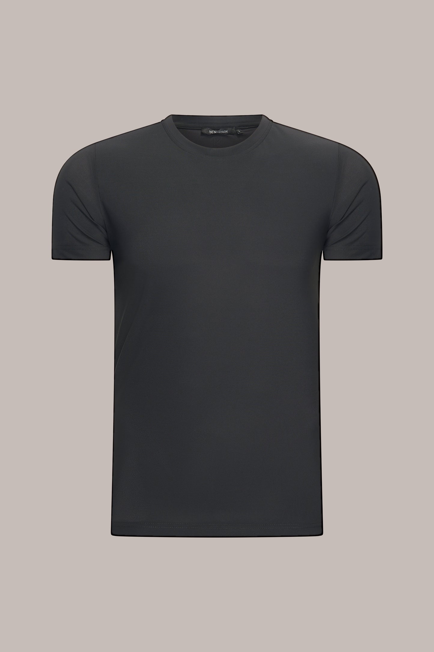 MAESON T-Shirt Silktouch Pique Onyx Black — vooraanzicht