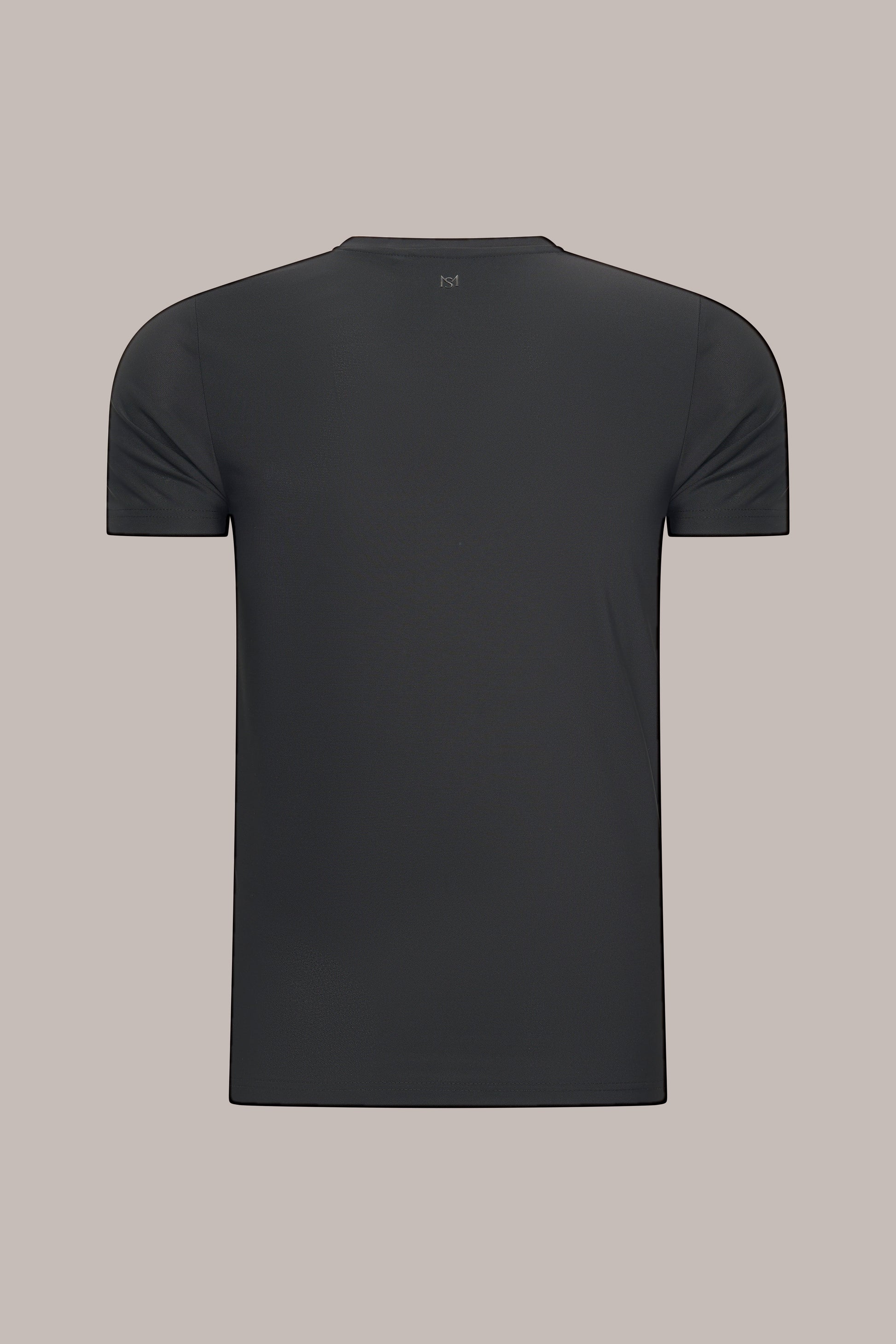 MAESON T-Shirt Silktouch Pique Onyx Black — achteraanzicht