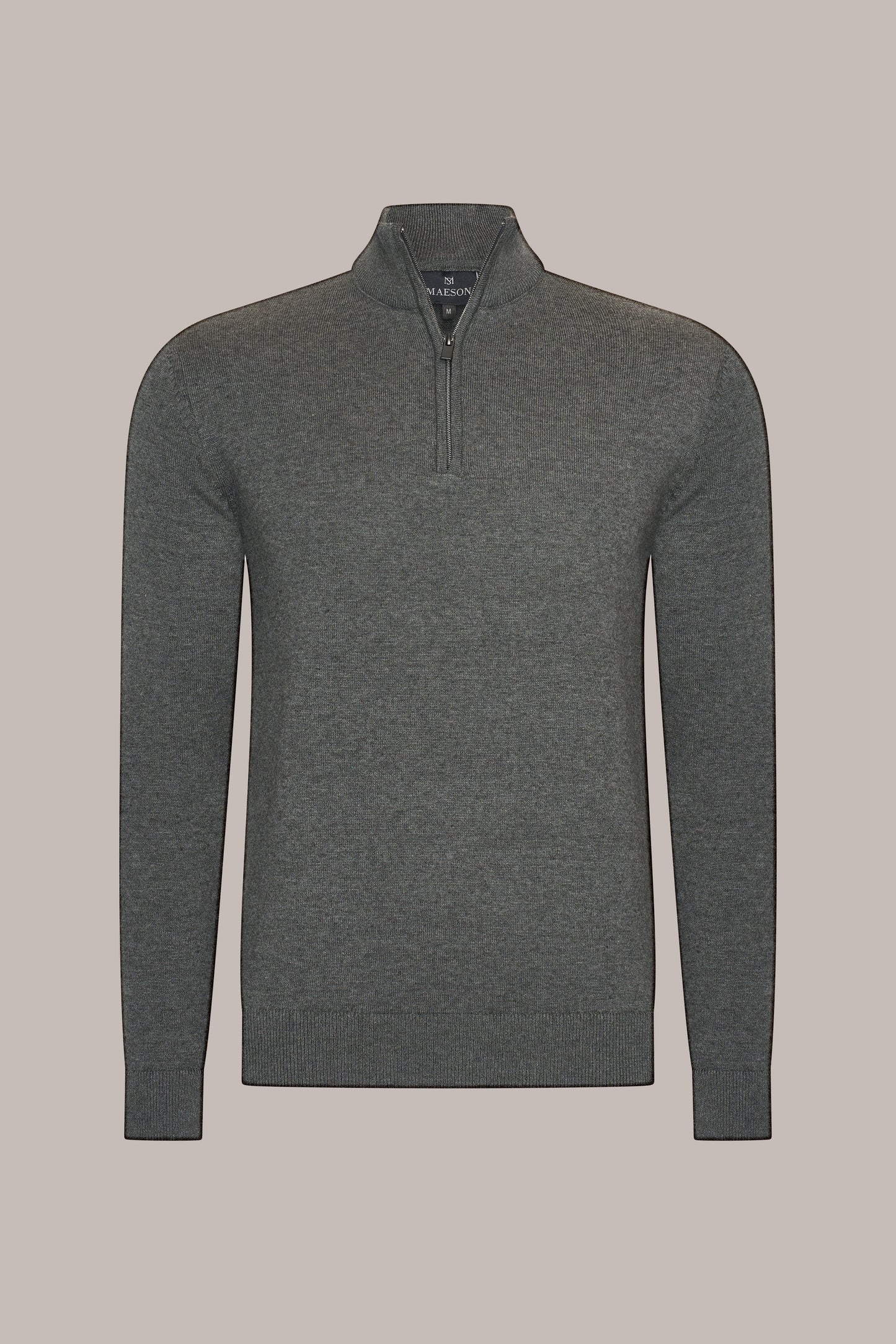 MAESON The Belfort Half-Zip Dove Grey — vooraanzicht