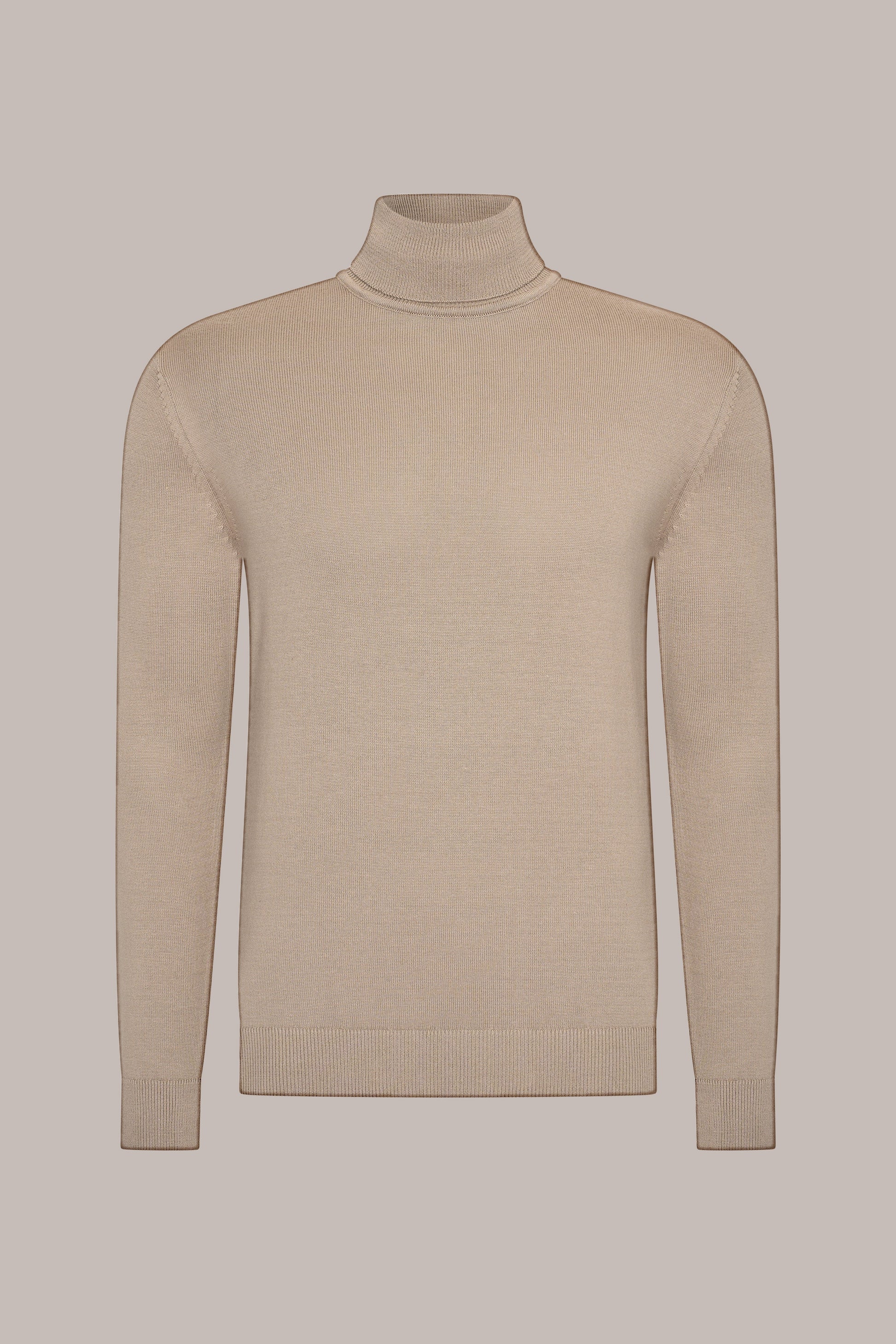 MAESON The Belfort Turtleneck Dune Taupe — vooraanzicht