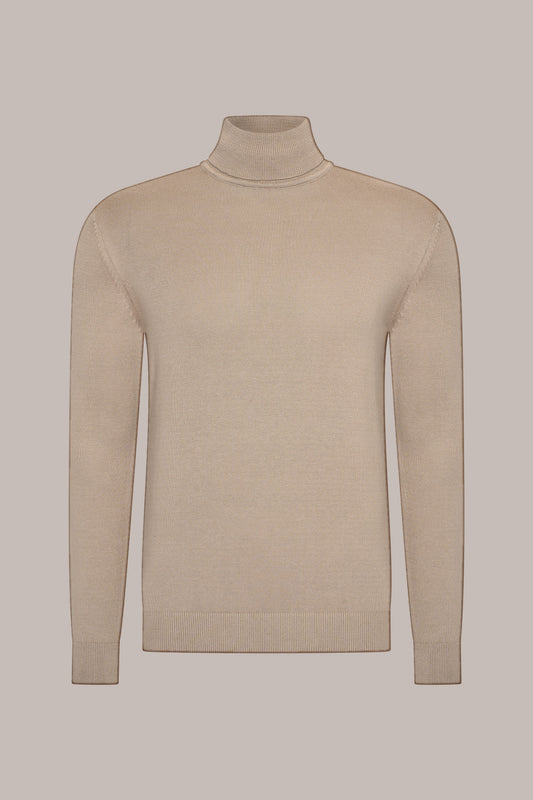 MAESON The Belfort Turtleneck Dune Taupe — vooraanzicht