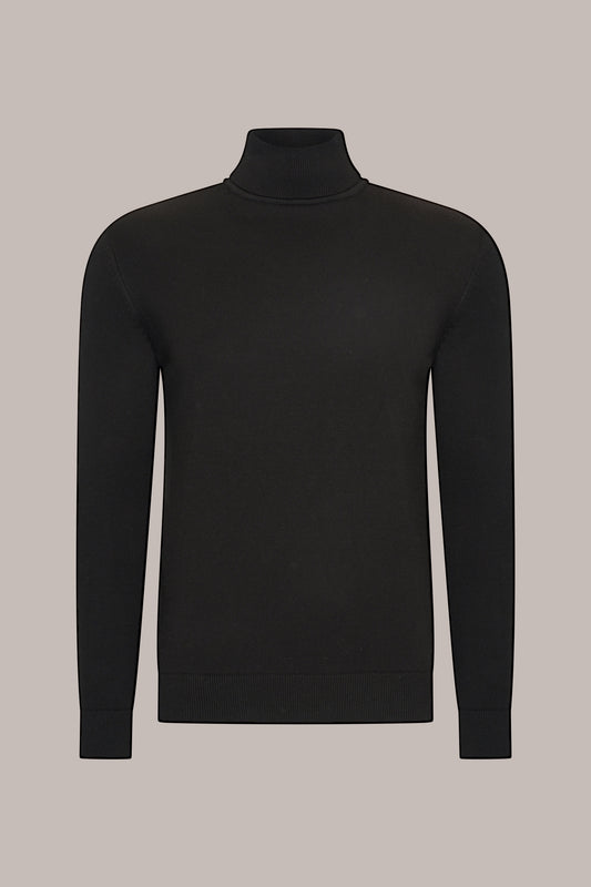 MAESON The Belfort Turtleneck Onyx Black — vooraanzicht