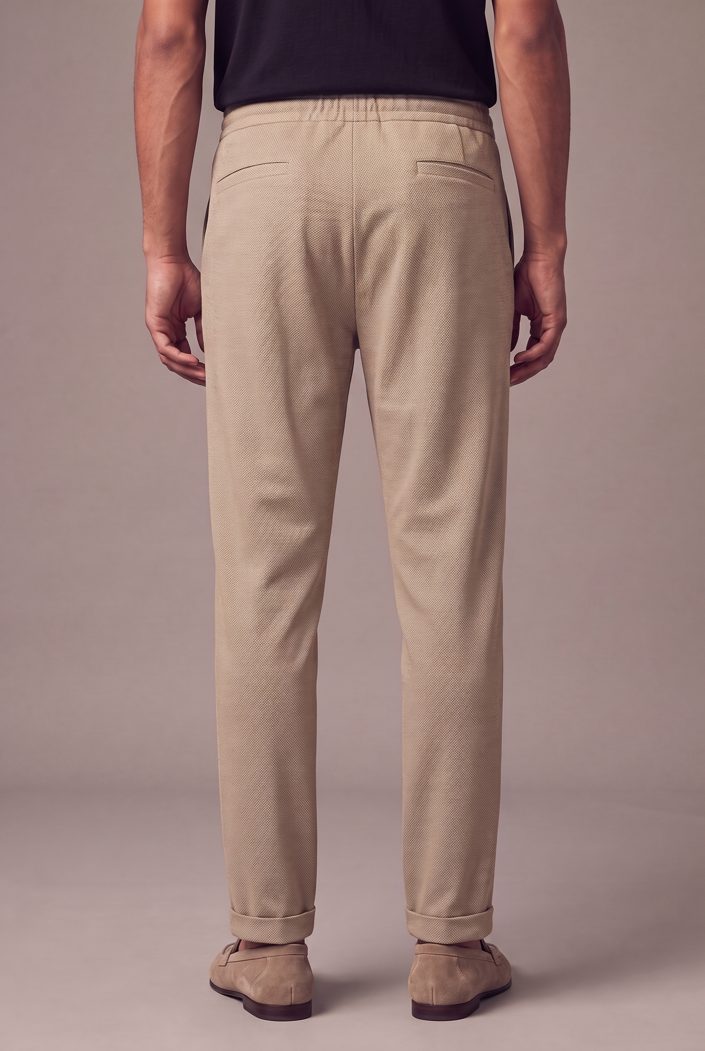 MAESON Knitted Jogg Pants Desert Beige — model, foto 2