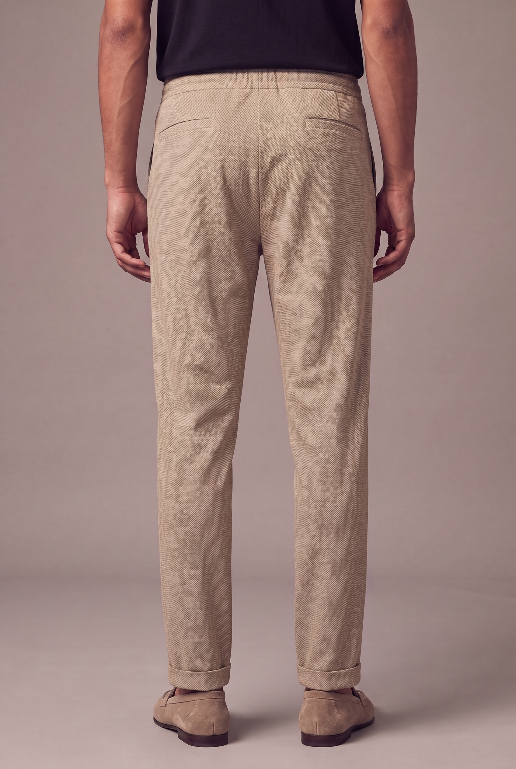 MAESON Knitted Jogg Pants Desert Beige — model, foto 2