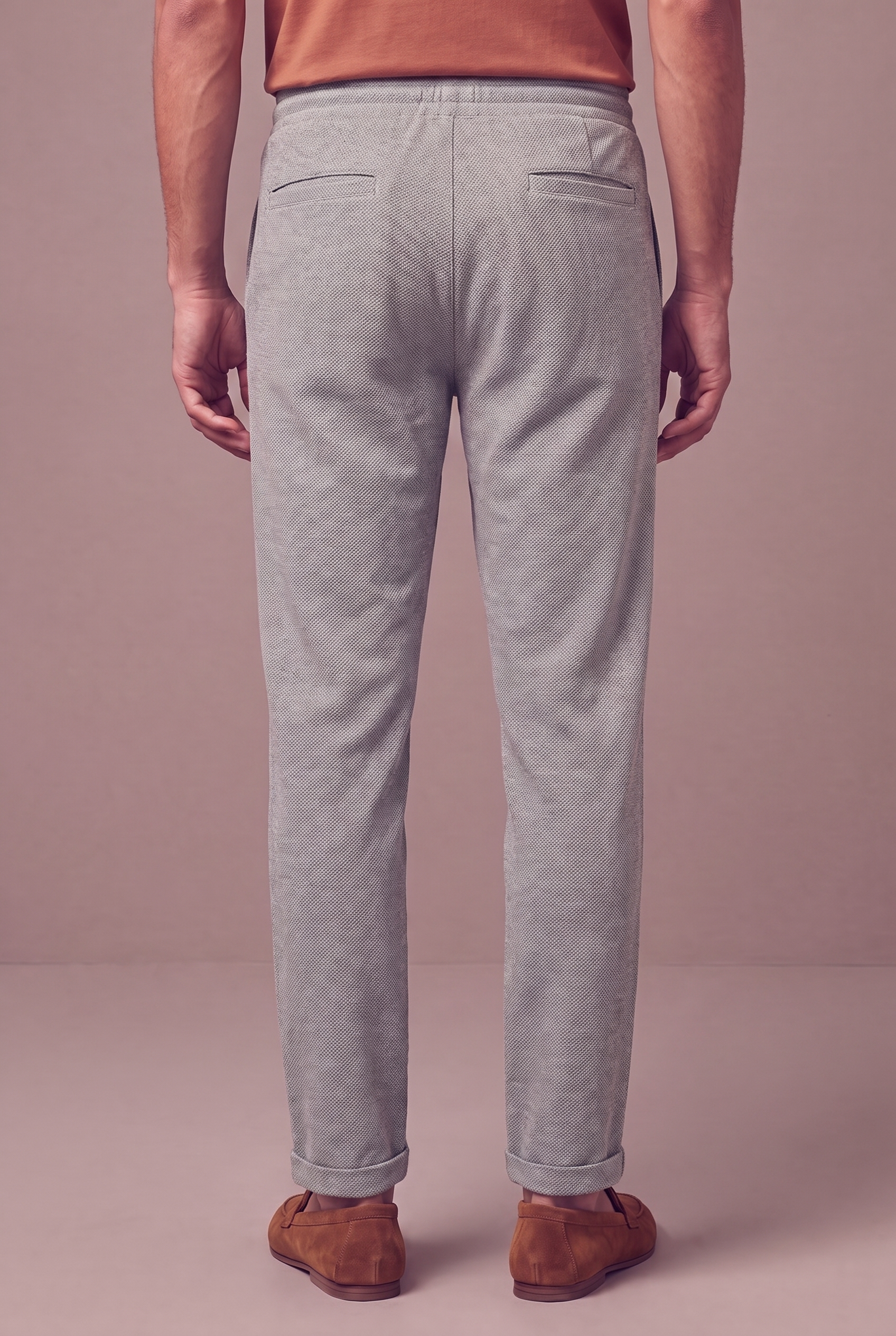 MAESON Knitted Jogg Pants Sterling Grey — model, foto 2