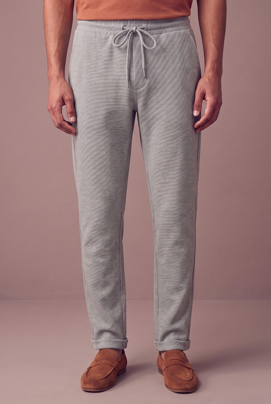 MAESON Knitted Jogg Pants Sterling Grey — model, foto 1